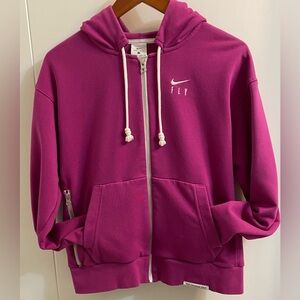 Nike Swoosh Fly Women's Full Zip Basketball Hoodie Dri Fit S/M Magenta